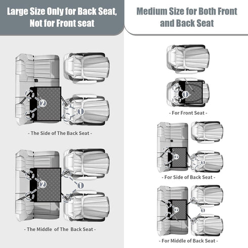 40lbs Dog Car Seat for Large Medium Dogs, Dog Car Seat Cover for Back Seat, Foldable Pet CarSeat with Safety Belt