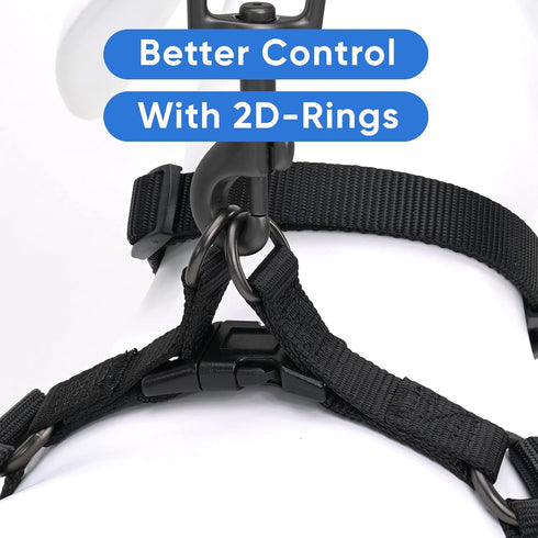 Pawtitas Solid Color Step-in Dog Harness or Vest, Dog Training Walking Harness for Medium Dogs, Black Dog Harness