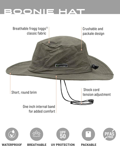 FROGG TOGGS Boonie Hat – Fishing Hat Offers Waterproof, Breathable, Sun Protection