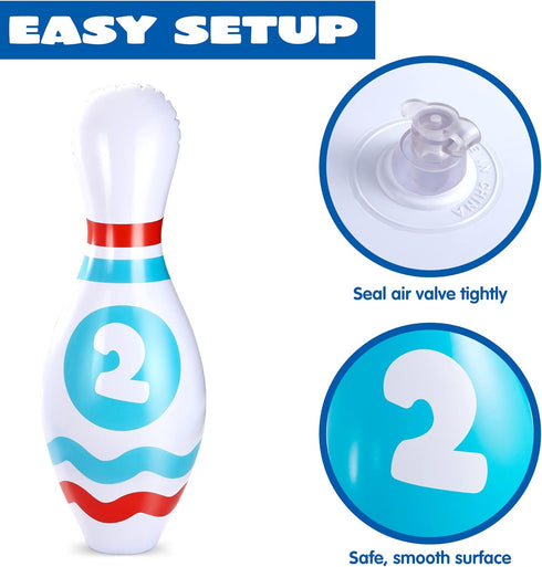 Set JOYIN Giant Inflatable Bowling for Kids and Adults, Christmas Birthday Party Games, Kids Education Motor Skills