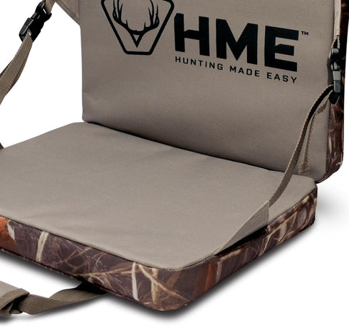 HME Portable Compact Hunting Folding Seat - Durable Weather-Resistant Foam Cushion with Storage Pocket