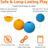 Amazon Basics 2-Pack Rubber Fetch Toy Dog Balls, 3-Inch, Blue & Orange