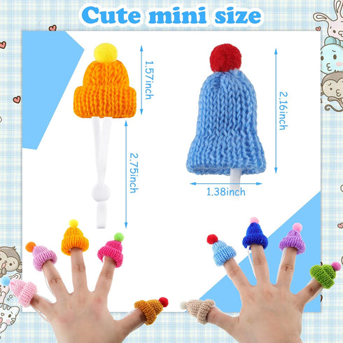 20 Pcs Pet Snake Hat with Adjustable Chin Strap, Mini Knitted Hats for Reptiles and Small Pets Accessories