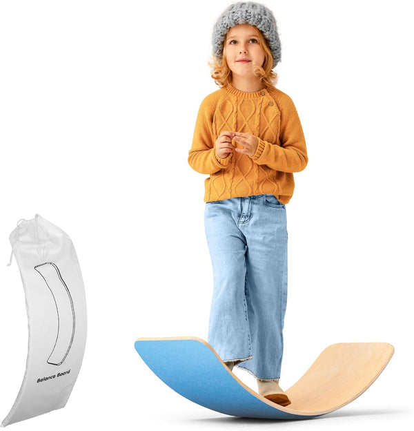 bagacootha Ultimate Wooden Wobble Balance Board for Kids by Wooden Toddler Toys &