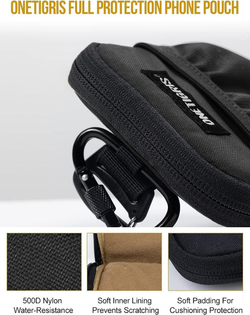 ONETIGRIS 17 Max/Air/17/16/15/14 /13/12/11/X/XR/XS/8 Plus/7/6, S25 Ultra/s25/S24 /S23/S22/S21 Cell Phone Pouch, Molle