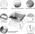 Odoland Folding Campfire Grill - 304 Stainless Steel Grate Barbeque Grill for Picnics and Outdoor Cooking
