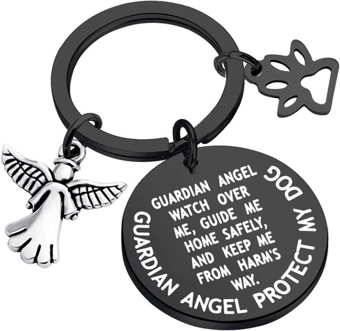 MYOSPARK Guardian Angel Stainless Steel Pendant Collar Charm for Dog Pet Protection