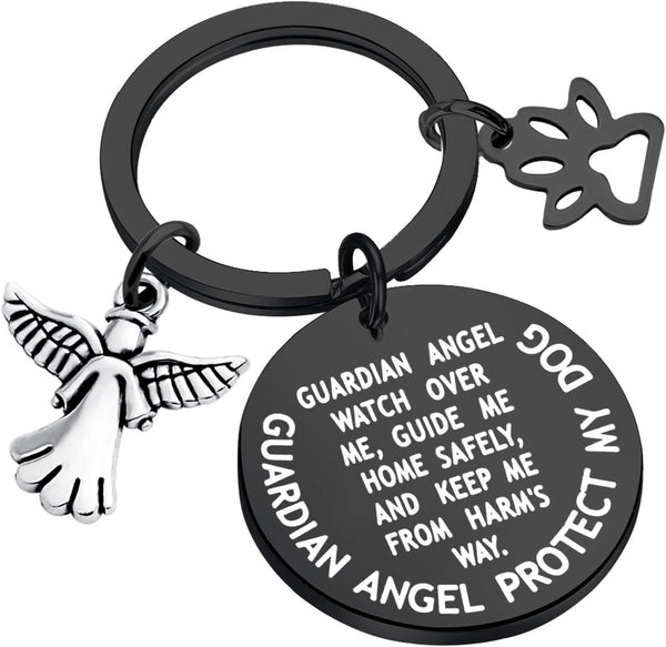 MYOSPARK Guardian Angel Stainless Steel Pendant Collar Charm for Dog Pet Protection