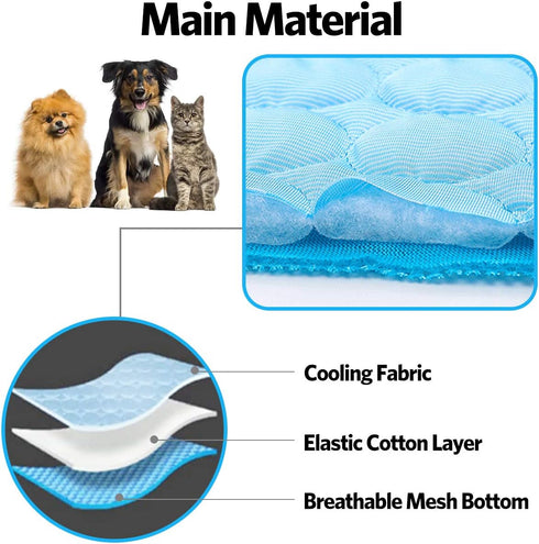 Dog Cooling Mat, Pet Cooling Pads for Dogs & Cats, Outdoor Blanket for Car Seats & Beds (22IN*28IN)