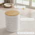 Countertop Pearhead Ceramic Dog Treat Jar with Wooden Lid Container for Dog Biscuits & Training Treats, Airtight