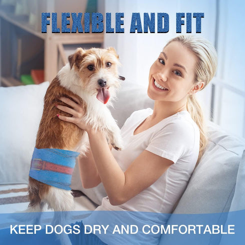 Dono Disposable Dog Diapers Male-Dogs Jeans Super Absorbent Soft Pet Diapers Doggie Wraps for Male Puppy Dogs, Leak
