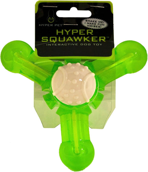 Hyper Pet Hyper Squawkers Dog Jack Durable Toy, Medium, TPR and Nylon with Giggle Noise