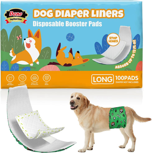 Dono Dog Diaper Liners for Male and Female Dogs, Super Absorbent Dog