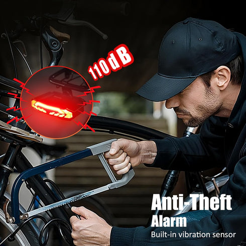 WSDCAM Smart Bike Tail Light for Cargo Rack with Turn Signals and Brake Light, USB Rechargeable Wireless Remote Bike