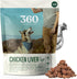 360 Pet Nutrition Freeze-Dried Raw Chicken Liver Dog or Cat Treats, High Protein, Grain-Free, 4 oz (Chicken Liver)
