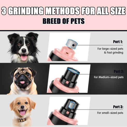 Trimmers, 2 2-Speed VIWIK Dog Nail Dog Nail Grinder with LED Lights, Pet Nail Clippers Kit for Large Medium Small Dogs