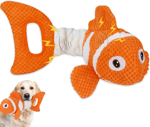 Squeaky Dog Toys, Durable Interactive Tug of War Puppy Toys for Indoor and Outdoor Play, Soft Fabric for All Dogs