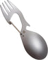 Kershaw Ration Multi Tool Spork, Stainless Steel Spoon, Fork, Carabiner, Bottle Opener, Regular and XL Sizes