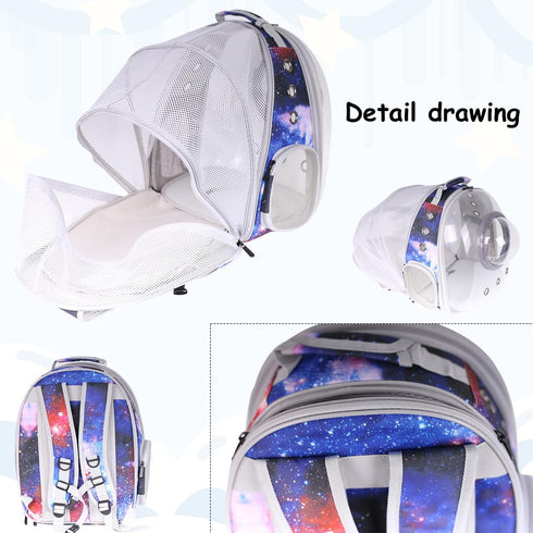 Cat Clear Bubble Backpack Carrier, Space Capsule for Small Dogs, Airline Approved Travel Hiking Cat Book Bag