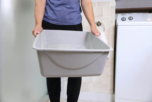 Petmate Open Cat Litter Box, Extra Large Nonstick Litter Pan, Durable Standard Litter Box, Mouse Grey