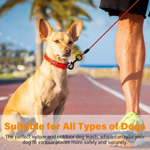 2 Pack Heavy Duty Dog Leashes with Chew Proof Padded Handle, 4/5/6 FT Steel Safety Lead Rope for Large Medium Dogs