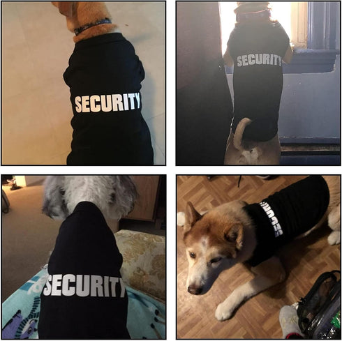 BINGPET Security Dog Shirts, Soft Cotton Puppy T-shirt, Lightweight Dog Costumes Tank Top Vest for Small Medium Large