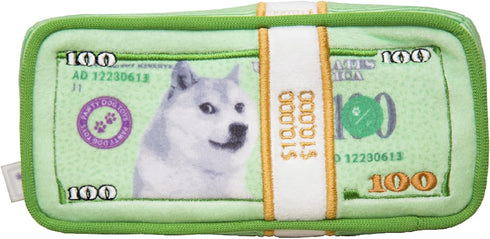 Cash Money Dog Toy - Plush Unique Parody Toy with Squeaker, Funny Birthday Gift for Small Medium Dogs