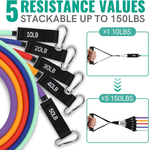 Resistance Bands for Working Out Exercise Bands Resistance Bands Set Fitness Bands Stretch Bands for Exercise Band Workout Bands Resistance Band Door Anchors Work Out Bands Elastic Bands for Exercise by Aihoye
