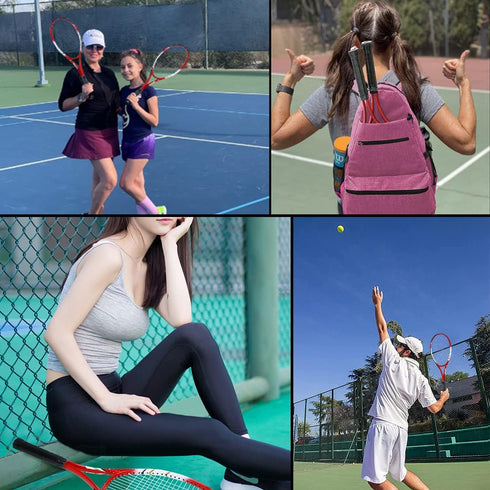 Pre-Strung Tennis Racket Set for 2 Players, 27 Inch Light Adult Racquets for Beginners with Balls, Overgrips, Carry Bag