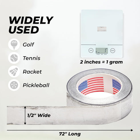 Unique Sports Golf Lead Tape, 1/2-inch Wide x 72" Long