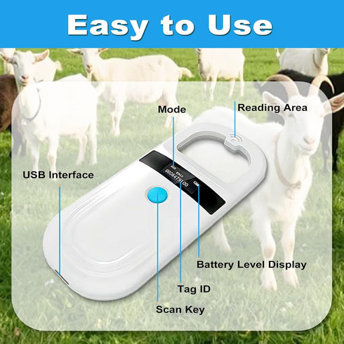 128 11784/11785 ID64 Animal Chip ID Scanner, Pet Microchip Scanner with Data Storage and USB Connectivity, ISO FDX B
