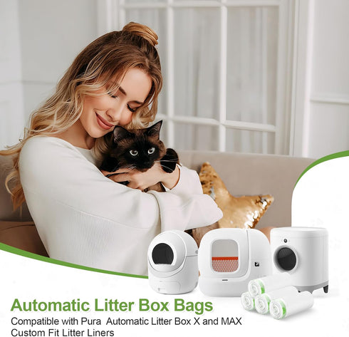 120 Pack 21.7" 11.8" Cat Litter Box Liners for PET KIT Pura MAX & X, Extra Thick Heavy Duty Drawstring Self-Cleaning
