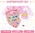 SCENEREAL Dog Birthday Bandana with Hat and Dress Girl Set, Cute Pink Tutu Skirt Outfit for Small Medium Large Dogs