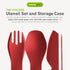humangear GoBites Trio - Portable & Convertible Dining Ware, Travel & Camping Utensils, Red
