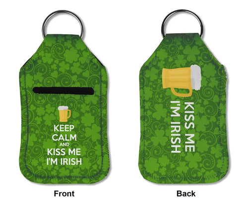Kiss Me I'm Irish Hand Sanitizer & Keychain Holder - Small