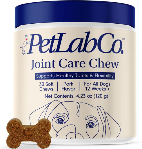Petlab Co. Joint Care Chews for Dogs, High Levels of Glucosamine, Omega 3 and Turmeric Supplement