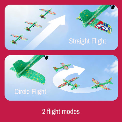 Set, (14+) JOYIN LED Foam Glider Airplane Launcher Included Light-Up Flying Planes and Handheld Launcher, Long Distance