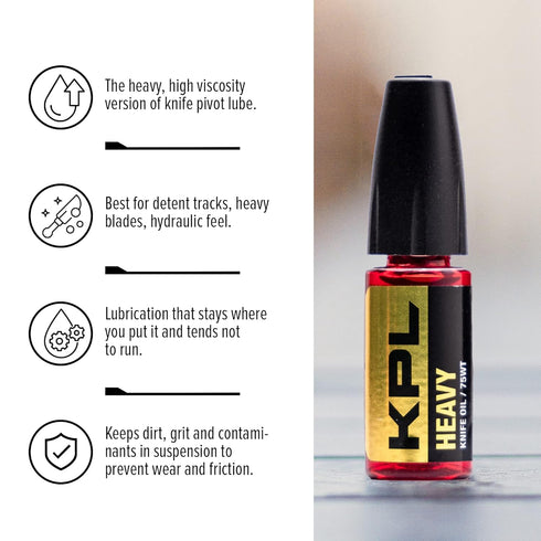 KNIFE PIVOT LUBE Heavy Knife Oil for Blades, Synthetic Pocket Knife Lubricant, Knife Honing Oil for Cleaning Knives, Knife Oil Lubricant for Blade Care, Precision Knife Oiler Bottle (75 Weight)