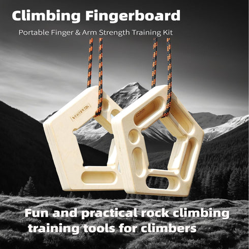 2 Pack Portable Hangboard Rock Climbing, Lightweight Wooden Climbing Fingerboard for Bouldering, Finger Strength, Arm