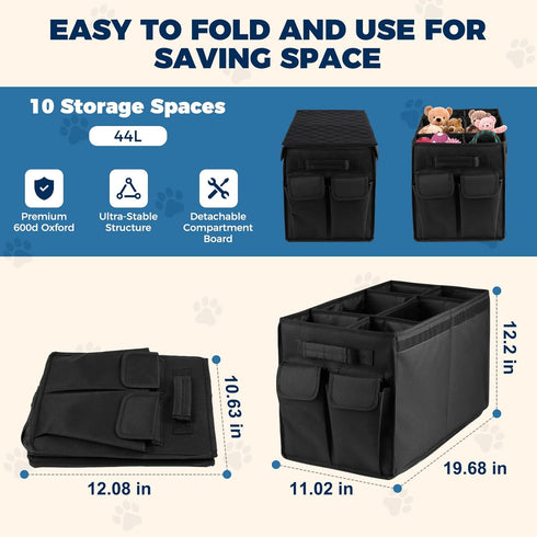 200 Lbs, Back Front Seat Extender for Large Dogs Up to Adjustable Dog Back Seat Extender with Cushion & Storage Box