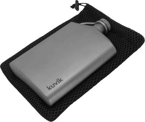 Titanium Flask 7.4 oz (220ml), Ultralight Compact Flask for Camping and Hiking