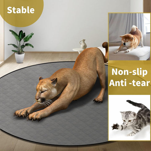 65" Washable Reusable Dog Pee Pads, Round Absorbent & Waterproof Puppy Training Pad for Crate, Playpen & Carpet, Large