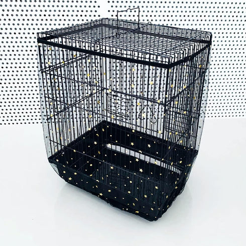 TJCGCKK 2 PCS Mesh Bird Cage Seed Catcher Cover, Birdcage Skirt Guard Mesh Netting Twinkle Star for Round Square Cage