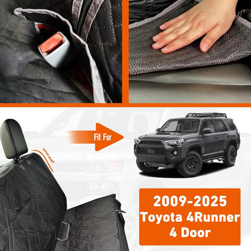 4Runner 4 2009-2024, 600D Dog Car Seat Cover Compatible with Toyota Door Waterproof Pet Bench Seat Cover for Back Seat