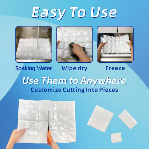 Reusable Ice Pack Sheets for Coolers, Flexible Ice Blankets, Large Size 3 Packs, Cuttable for Keeping Food Fresh and