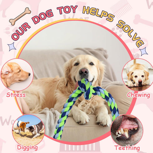 Dog Rope Toys for Extra Large Dogs, 2 Pack 6 Feet Tug of War Toy for Large Aggressive Chewers