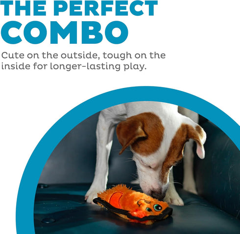 Outward Hound Durablez Minis Stuffing-Free Squeaky Plush Dog Toy for Puppies & Small Dogs - Interactive, Soft Yet