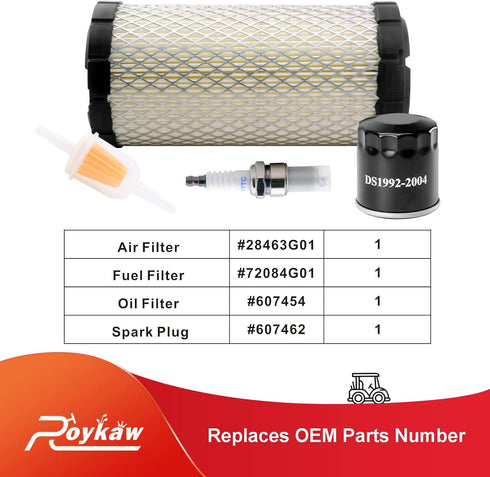 Roykaw Golf Cart Tune Up Kit for EZGO RXV TXT 2008-up Models with Kawasaki Engine, Includes Spark Plug and Filters