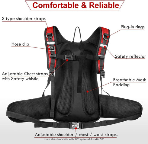 Insulated Hydration Backpack Pack with 3L BPA Free Leak Proof Bladder, Lightweight Daypack for Hiking, Running, Camping
