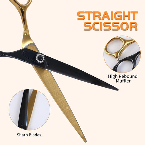 7 Inch 6 1 Set, Professional Dog Grooming Scissors Kit, in Grooming Scissors for Dogs, Pet Grooming Shears Straight